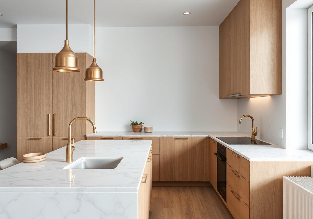 Кухня Boffi с мраморен остров