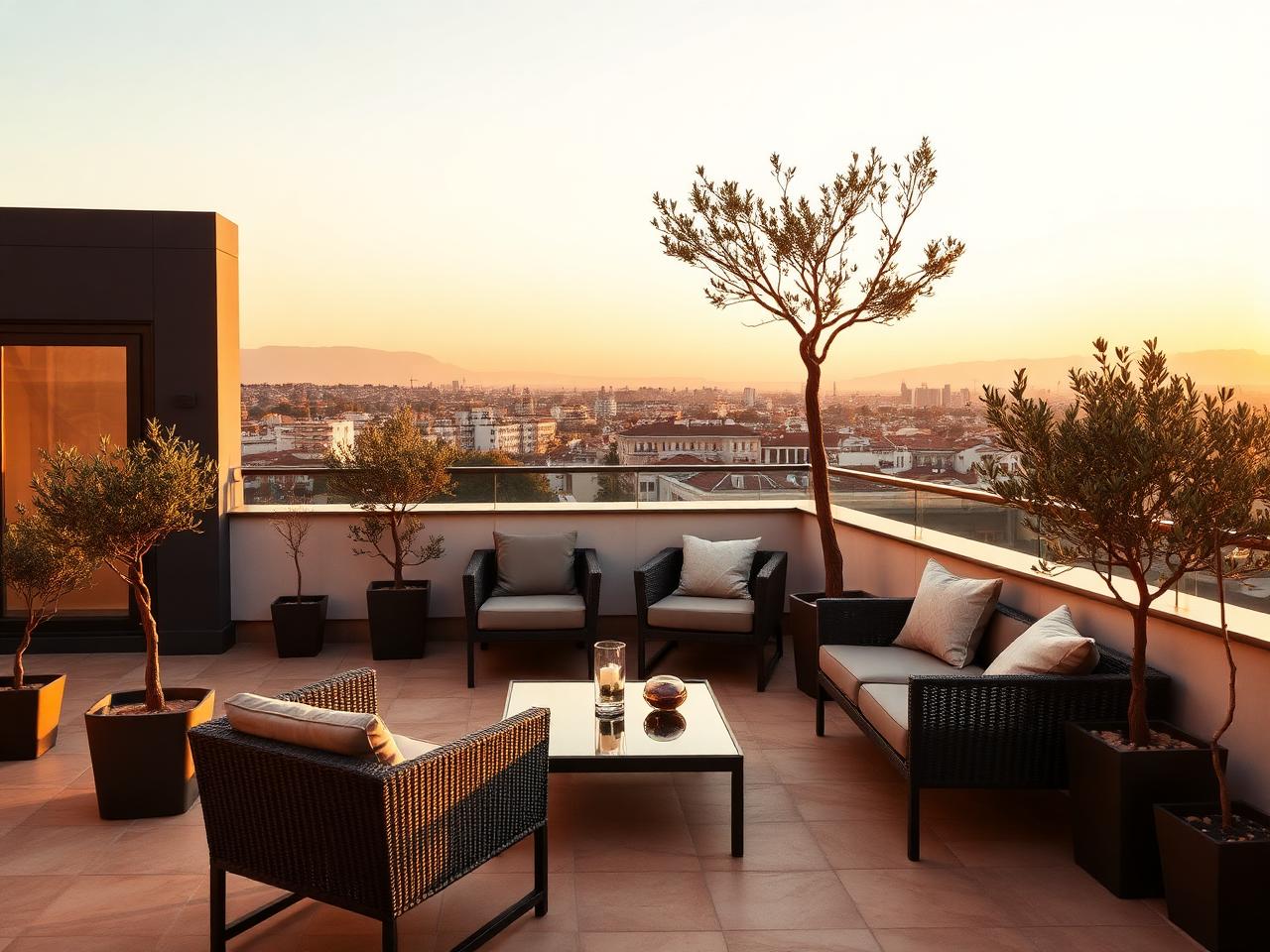 Пентхаус с тераса в Изток