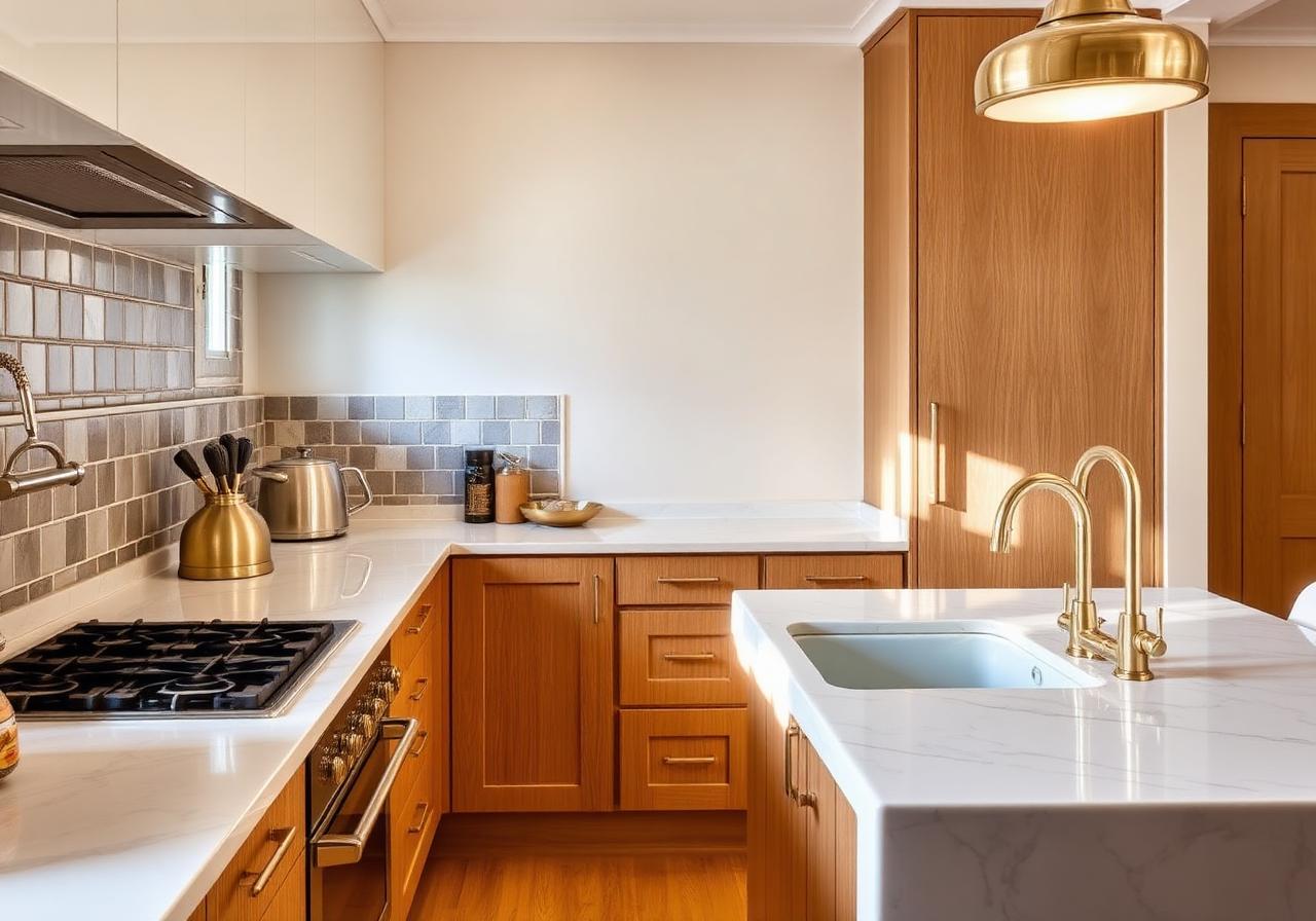 Кухня с мраморен остров