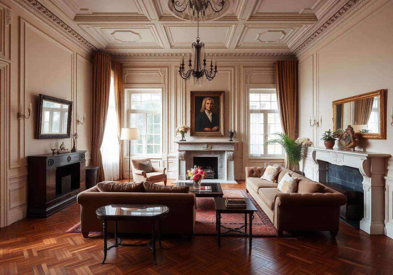 Дневна с оригинална камина